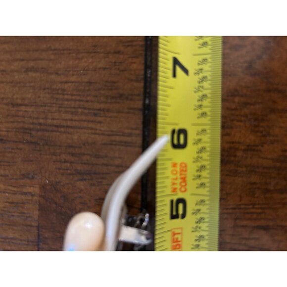 Vtg Ivory Bride Head Piece Acrylic Floral Faux Pearl Wedding Hairclip Barrette - Picture 11 of 12